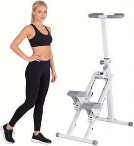 Everfit Foldable Stair Stepper with Handlebar, Adjustable Stair Climber Machine for Exercise at Home, Compact Cardio Step Machine for Full Body and Glute Workout, White