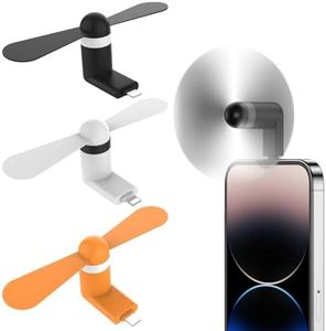 MIUOLV iPhone Fan, 3 Pack Portable Cell Phone fan Compatible for Mini Fan for iPhone 14/14Pro Max/13/13 Pro Max/12/12 Pro Max/11/11 Pro/11 Pro Max/X/Xs/Xr/iPad