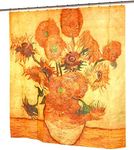 Carnation Home Fashions Sunflowers Fabric Shower Curtain, 72"Lx70"W