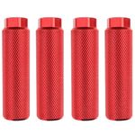 Zelerdo 2 Pairs Aluminum Alloy Bike Pegs for Mountain Bike Cycling Rear Stunt Pegs Fit 3/8 inch Axles (Red, 100x28 mm)