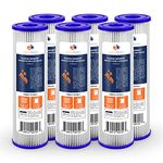 Aquaboon 5 Micron Pleated Sediment Filter | Whole House Water Filter Cartridge | 10 x 2.5 Water Filter Replacement Compatible with Water Filters - WB-50W, W50PE, WFPFC3002, R50, WHKF-WHPL, 6-Pack