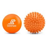 Beenax Lacrosse & Hard Spiky Massage Ball Set - Trigger Point, Myofascial Release, Plantar Fasciitis, Deep Tissue, Muscle Relief, Yoga, Pilates, Physio, Rehab - Relieve Stress and Relax Tight Muscle