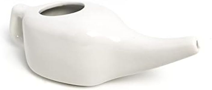 Lynpha Vitale - Neti Pot Antibactérien en céramique blanche de tradition ayurvédique pour l’irrigation et le lavage nasal - Format 200 ml - Neti Lota