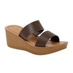 BELLA by Labella Women Fashion Wedge Slip-On Brown Sandal | Durable | Stylish | Comfortable & Slip-Resistant | Lightweight & Breathable | 5 UK