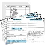 Cat Pet Dog Grooming Cards Groomer Information Check-in Cards for Pet Dog and Cat 4 x 6 Inch Groomer Client Profile Service Record Clip Card for Professional Pet and Cat Groomers, Kennel Care 50 Pack