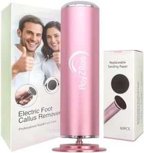 HayZBao Electric Foot File - Callus Remover for Feet,Professional Pedicure Tool for Dead Skin and Calluses,Adjustable Speed Foot File with 60 Pcs Sandpaper Discs - Pink