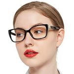 OCCI CHIARI Oversize Reading Glasses for Women 3.0 Black Sqaure Reader with Clear Vison 1.0+ 1.25+ 1.5+ 1.75+ 2.0+ 2.25+ 2.5+ 2.75+ 3.0+ 3.5+ 4.0+ 5.0+ 6.0+