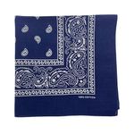 DIKHAWA Unisex Soft Breathable Cotton Paisley Printed Cowboy Bandanas,Headband,Scarf (NAVY_50CM X 50CM_Pack of 1)