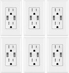 Outlet with USB High Speed Charger 4.2A Charging Capability, Child Proof Safety Duplex Receptacle 15 Amp, Tamper Resistant Wall socket plate Included UL Listed MICMI U24 (4.2A USB outlet 4pack)