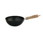 Dexam 12108508 Non Stick Carbon Steel Wok with Wood handle 20cm/8-inch