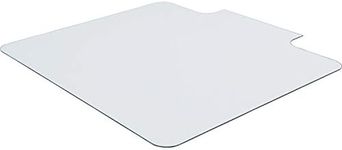 Lorell Tempered Glass Chairmat with Lip, 53" Width x 45" Depth x 0.25" Thickness, Clear, 1 Each