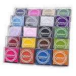 Craft Finger Ink Pad 20 Colors, Craft Ink Pad Stamps Partner DIY Color, Rainbow Washable Stamp Pads Set for Rubber Stamps Partner Color Card Making and Kids DIY Scrapbooking, (Pack of 20)