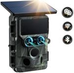 VOOPEAK Wildlife Camera WiFi Solar Powered, Starlight Night Vision Dual Lens 4K 60MP UHD 30FPS Bluetooth Trail Cameras with 0.1S Trigger IMX458 Sensors IP66 Waterproof for Wildlife Monitoring