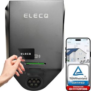 ELECQ borne de recharge wallbox 22kw type 2 avec APP | délestage dynamique | Chargement solaire photovoltaïque | Équilibrage de charge dynamique | OCPP WiFi rfid | Compatible 11kW véhicule électrique.