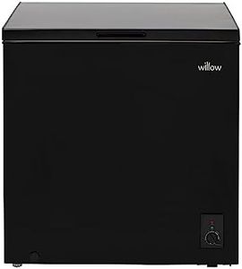 Willow W198CFB 199L Freestanding Chest Freezer with Removable Storage Basket, Adjustable Thermostat, 4* Freezer Rating, Low Noise - Black