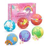 Panspace Unicorn Bath Bombs for Girls with Jewelry Inside, 6 Organic Bath Bombs Gift Set for Kids, Handmade Bubble Bath Bombs Spa Fizz Ball Kit with Surprise Toys for Kids Girls Birthday Christmas