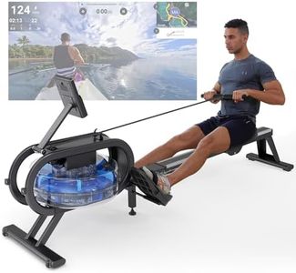 Rameur d'appartement avec Réservoir d'eau 6 Niveaux de Résistance écran LCD Multifonction Support de Tablette réglable Capacité de Poids 150KG (Rameur à Eau)