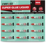 CYAFIXED Super Glue Liquid, All-Purpose Superglue, Cyanoacrylate Instant Adhesive for Plastic, Wood, Metal, Repair - Twelve 3 Gram Tubes, Clear