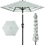 Best Choice Products 10ft Outdoor Steel Polyester Market Patio Umbrella w/Crank, Easy Push Button, Tilt, Table Compatible - Striped Green