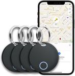 2026 New [Apple MFi Certified] Air Tracker Tags 4 Pack Luggage Tracker Works with Find My (iOS only), Key Tracker, Wallet, Suitcase,Bicycle and More, Replaceable Battery, IP67 Waterproof