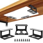 Teridokor Under Desk Laptop Mount, Laptop Under Desk Mount 3 inches Tall Effective Space with Silicone Pad, Aluminum Under Desk Laptop Holder Rack for Laptop MacBook Dell OptiPlex PS4 & More