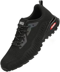 SKOKOD Steel Toe Shoes for Men Composite Work Shoes Comfortable Puncture Proof Lightweight Indestructible Sneakers（Black-2 Size 12）
