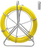 BlazeTech Fish Tape Wire Puller Cable Running Rod with Electrical Yellow Fiberglass FishTape Reel Wire for Cable Installations 6MM 492.13FT