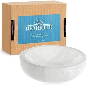 Wellbrite 4-Inch Selenite Charging Bowl for Cleansing, Recharging Crystals and Healing Stones, Meditation, Spiritual Awareness, Positive Energy, Witchcraft Supplies, Home Decor