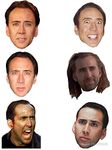 LA STICKERS Nicolas Cage Faces - Sticker Graphic - Auto, Wall, Laptop, Cell, Truck Sticker for Windows, Cars, Trucks