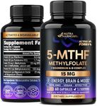 L Methylfolate 15 mg - 5-MTHF Methylfolate Supplement - plus Methyl B12, Vitamins B2 & B6, Magnesium - BioActive Vitamin B9 - Methylation Support, Energy & Brain - Made in USA, 60 Capsules for 2 Month