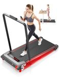 WalkDate Walking Pad Treadmill with 5% Incline, Compact Under Desk Treadmill for Home and Office, Portable Running Machine with LED Display Remote Control, 330lbs Capacity 2.5HP Low Noise Black Red