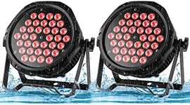 LED Stage Lights IP67 Waterproof Par Lights 180W High Power Outdoor Uplighting, HOLDLAMP RGB Uplights for Events, DMX Control Sound Activated Strobe Light for Party Bar Church DJ Wedding (2pcs)