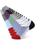 CLOSEMATE 8 Pairs Mens No Show Socks Low Cut Invisible Cotton Casual Trainer Socks with Non-Slip Grip (2Green2Purple2Blue2Grey, 9-12)