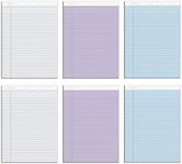 TOPS Prism Plus 100% Recycled Legal Pad, 8-1/2 x 11-3/4 Inches, Perforated, Assorted Colors: Gray, Orchid, Blue, Legal/Wide Rule, 50 Sheets per Pad, 6 Pads per Pack (63116)