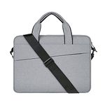 RAINYEAR 14 Inch Laptop Sleeve Shoulder Bag Compatible with 14" Notebook Computer Chromebook, 14 MacBook Pro A2442, Polyester Messenger Bag Carrying Case Briefcase for Men Women,Grey