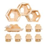 KVIDA Hexagonal Cat Wall Shelves for Refined Feline, Set of 10 Cat Wall Furniture, with Hexagonal Cat Houses, Cat Feeding Shelf, Cat Step - Cat Shelves for Wall