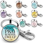 Christian Keychain Bulk Bible Verse Religious Keychain Scripture Quote Inspirational Gifts Supplies for Men Women(Cute Style, 18 Pcs)