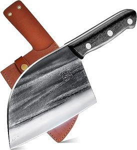 ENOKING Cuchillos Cocina Profesional, 17cm Cuchillo Japones Forjados a Mano Para Cortar, Deshuesar y Picar, de Acero de Alto Carbono Cuchillos Carne Japoneses Para el Hogar, Camping y Barbacoa