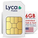 Lyca Mobile U.S.A. SIM Unlimited Talk, Text & Data From the U.S. to 75+ Countries 6GB High-Speed 4G LTE/5G Data 90 Days Service Included JZN Market