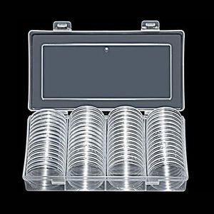 YIXIANGJIN 60 Pcs 40mm Silver Eagles Coin Capsules Coin Case Coin Holder, Plastic Coin Holders for Silver Eagles Coin Capsules Coin Case for Coin Collection Supplies