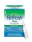 Refresh Plus Lubricant Eye Drops, 30 Single-Use Containers, 0.01 fl oz Each Sterile 30 EA