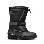 SOREL Children's Flurry Boot - Black, City Grey - 3