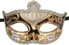 Oidea Vintage Venetian Masquerade Mask for Men: Retro Carnival Mardi Gras Mask Halloween Musical Costume Party Venetian Masquerade Ball Mask, Black