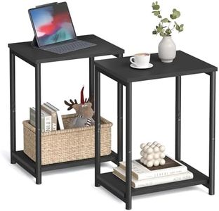 VASAGLE Side Tables Set of 2, Small End Table, Nightstand for Living Room, Bedroom, Office, Bathroom, Black ULET272B16