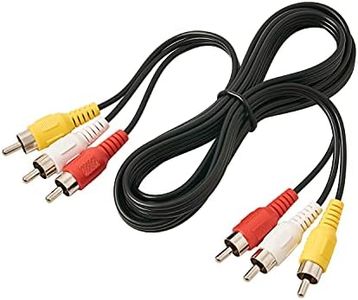 QDiShi 3 RCA Cable Audio Video Composite Cable, 5 ft RCA 3-Male to 3-Male, for TV, VCR, DVD, Satellite, and Home Theater Receivers