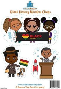 Brown Toy Box Black History Month Window Clings – Reusable, Vibrant Designs Celebrating Black Excellence – Easy to Apply and Remove, Perfect for Classroom, Home, or Office Decorations