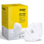 Juniper N95 Face Mask Non Woven Fabric disposable N95 9050 Respiratory Mask (white- Without valve-Pack of 50) EN149 European standards approved, CE, ISO certified, for Unisex