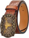 UTOWO Western Leather Cowboy Buckle