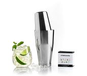 Boston Cocktail Shaker Set: 2pc Cocktail Making Set, Bartending Set w/ 830mL Weighted & 530mL Unweighted Cocktail Shakers & Cocktail Book, Stainless Steel Cocktail Set, Best Alcohol Gift Set - Cresimo