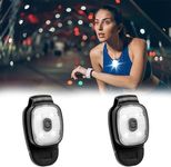 Xerteam 2 Pack Clip On Torch, LED Running Lights Clip-on Lights for Runners, USB Rechargeable Night Running Chest Light Hands Free Flashlight for Runners Dog Walking Hiking Joggers - White Light
